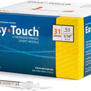 EasyTouch U-100 Insulin Syringes 31G × 5/16 in 0.5 cc (100 count)