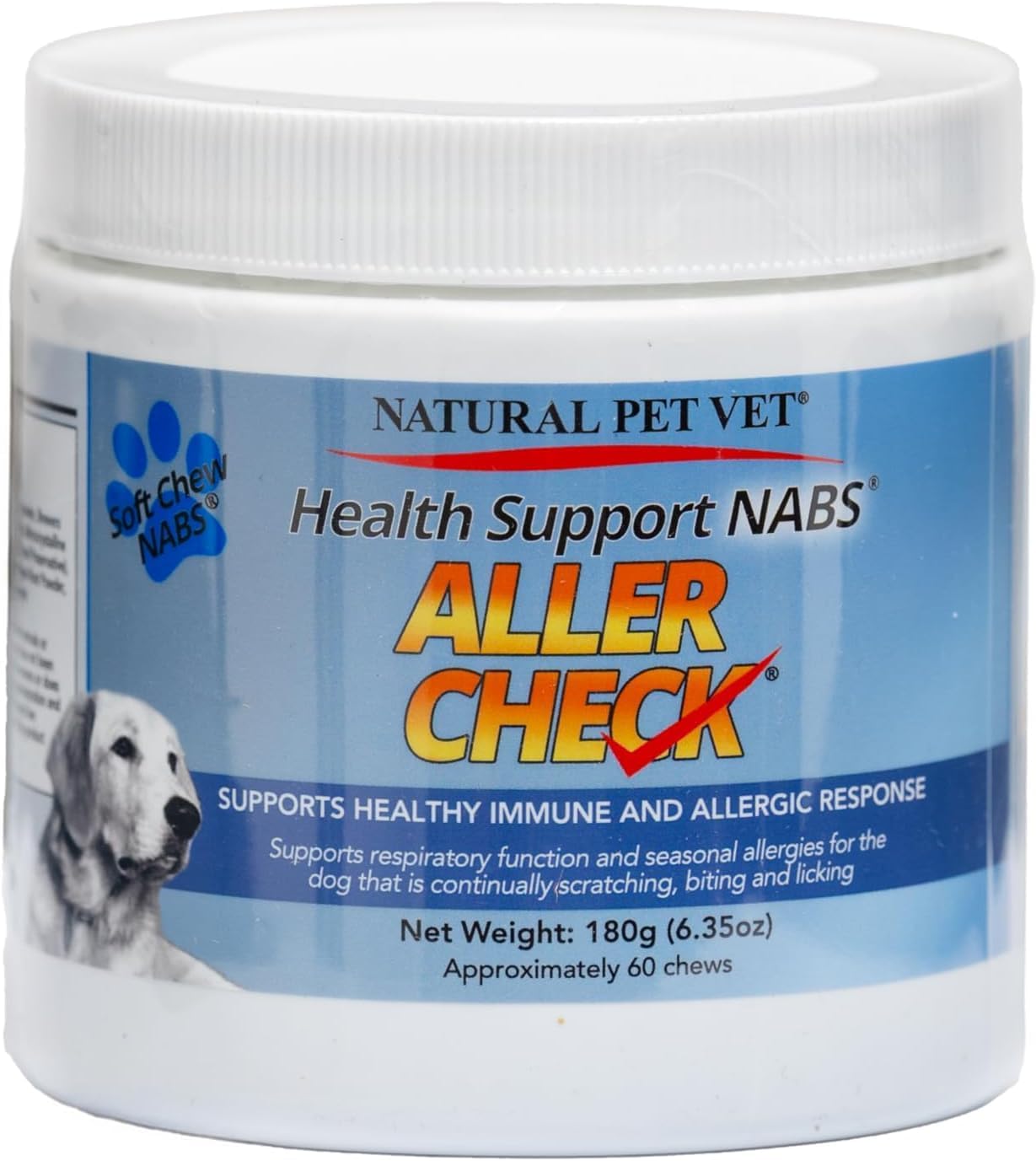 The Natural Pet Vet Aller Check NABS Soft Chews for Dogs, 60 Count