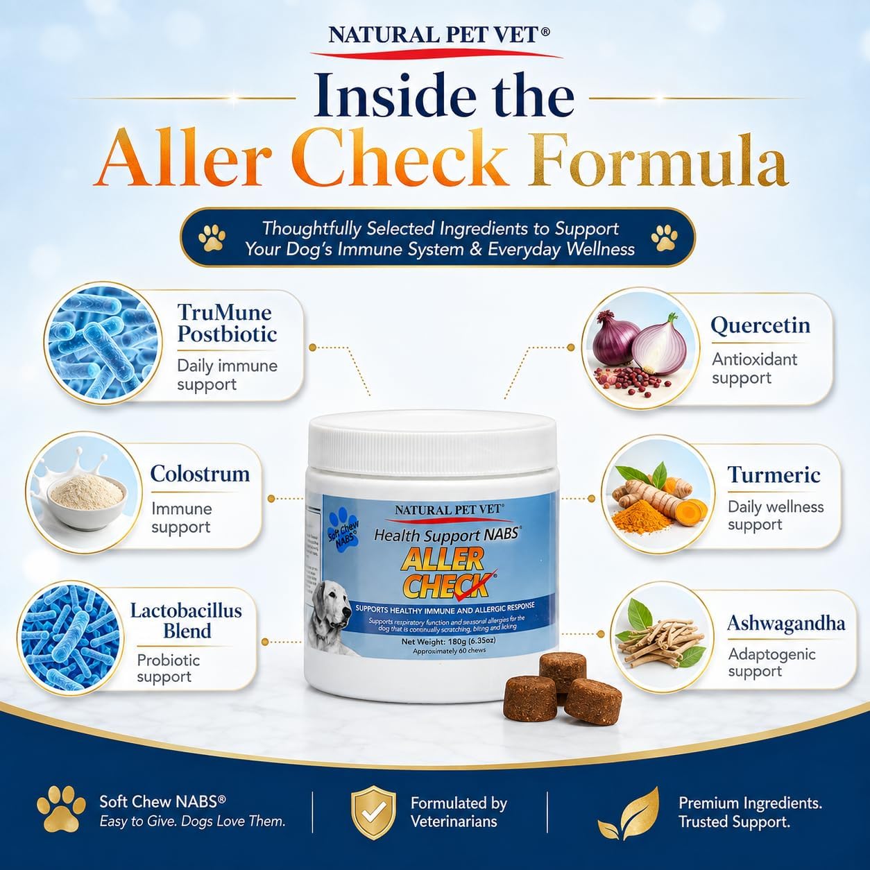 The Natural Pet Vet Aller Check NABS Soft Chews for Dogs, 60 Count - Image 2
