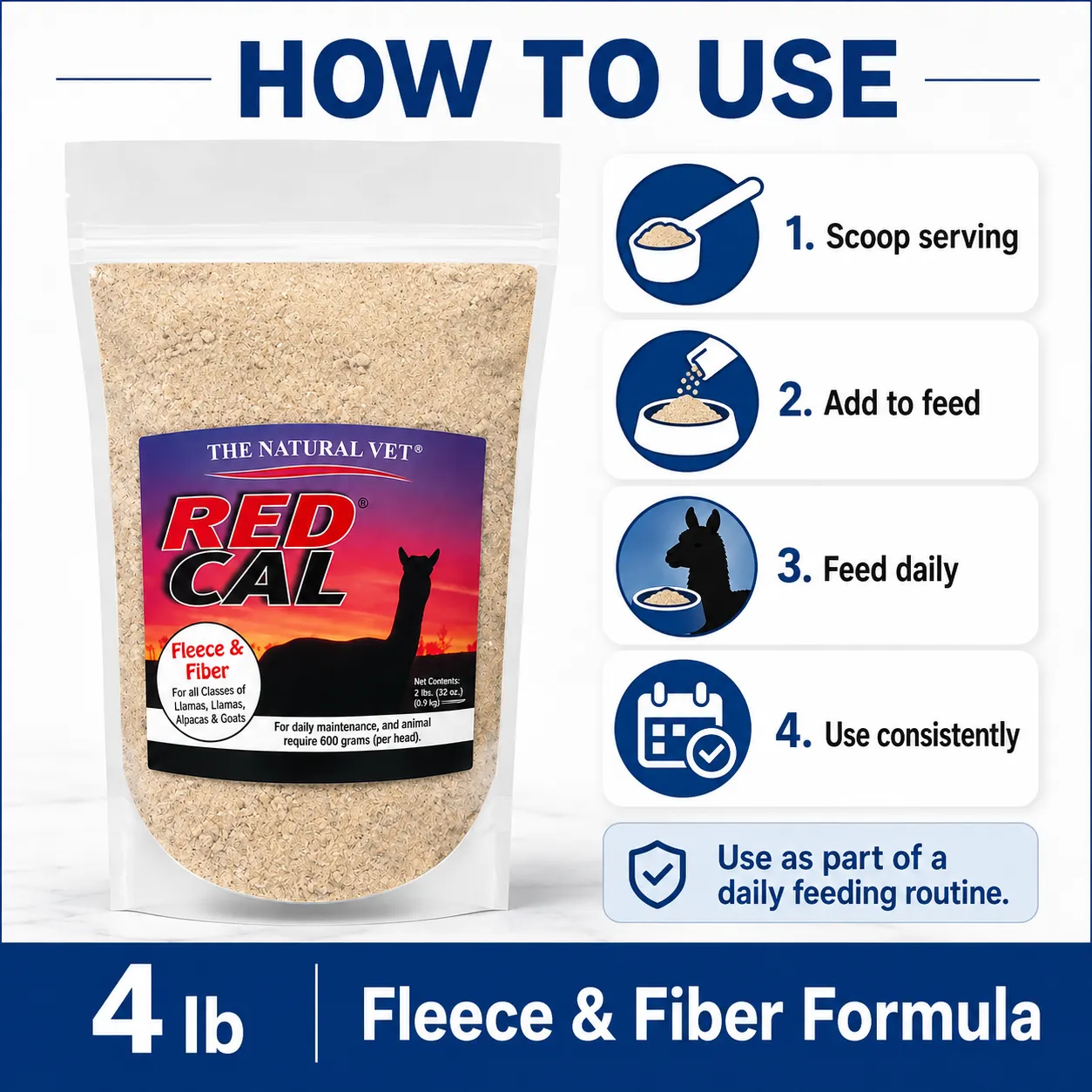 Red Cal Herbal + Fleece & Fiber "PLUS" Formula (4 LB. Size) - Image 5