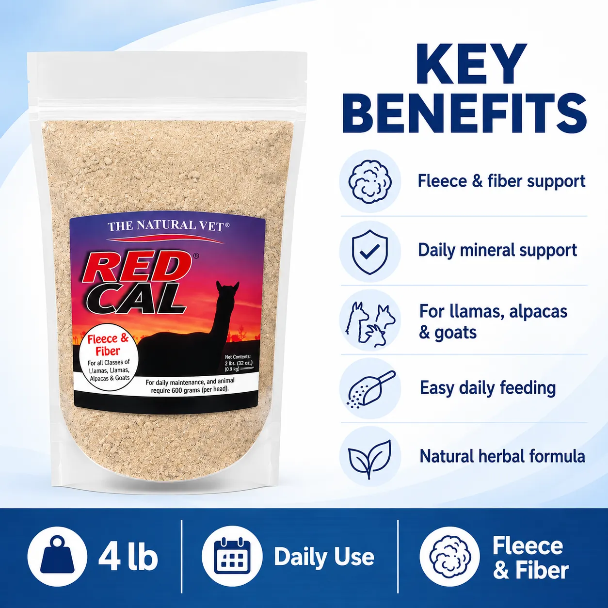 Red Cal Herbal + Fleece & Fiber "PLUS" Formula (4 LB. Size) - Image 4