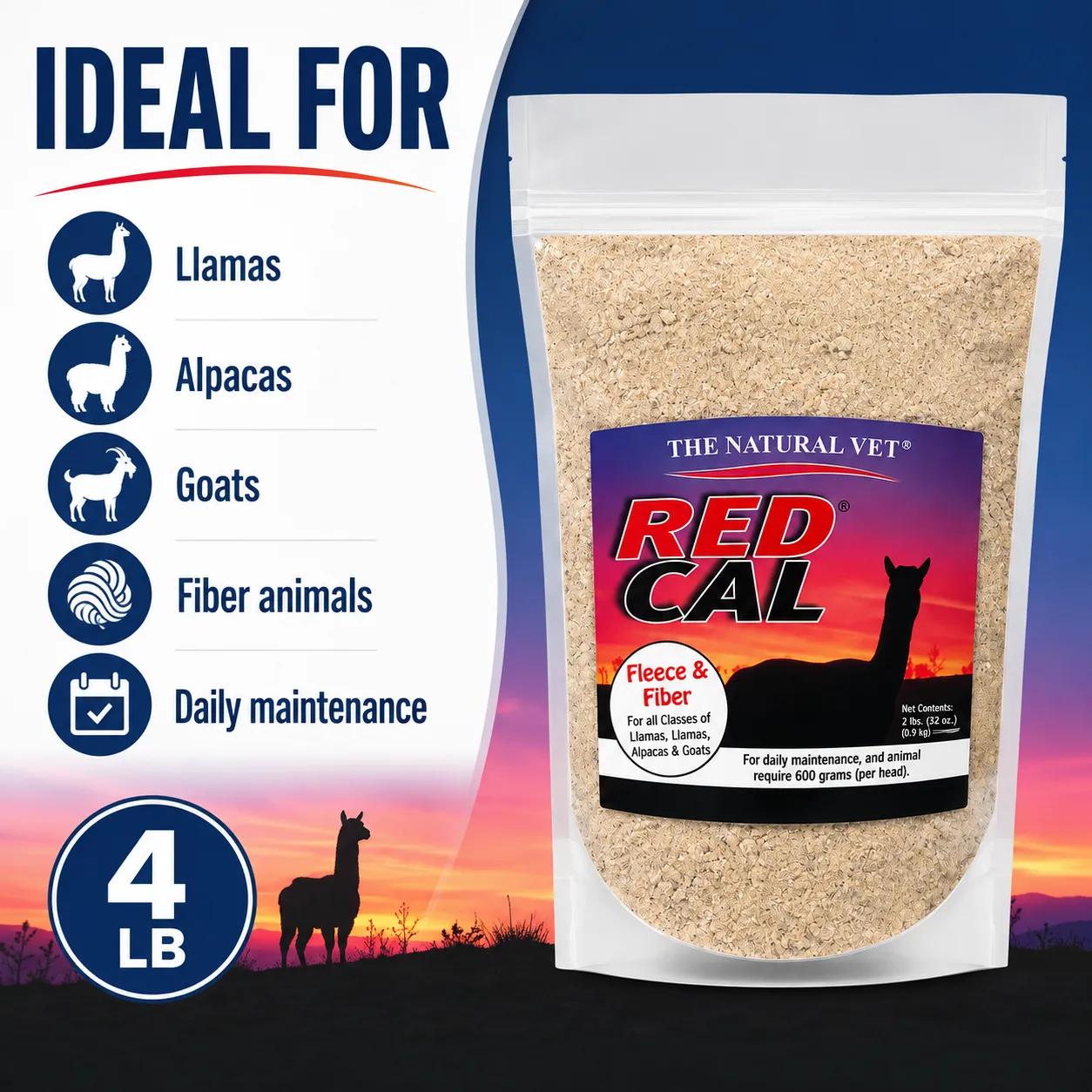 Red Cal Herbal + Fleece & Fiber "PLUS" Formula (4 LB. Size) - Image 2