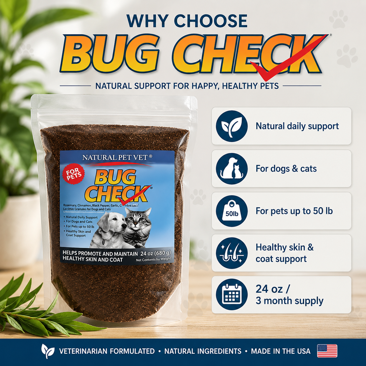 Pet Bug Check – 24 oz | 3-Month Supply for Pets Up to 50 lbs (Medium Breed) | Free Shipping - Image 2