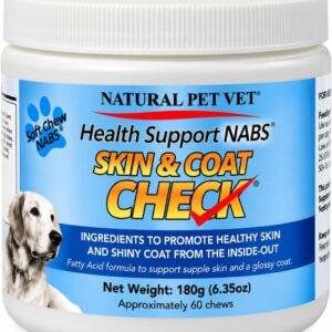 Natural Pet Vet Skin & Coat Check Health Support Nabs for Dogs (60 Chews)